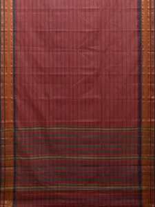 Purple and Teal Narayanpet Cotton Handloom Saree with Strips Design No Blouse np0983