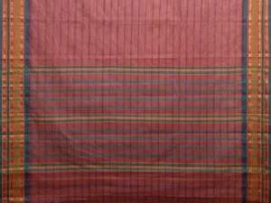 Purple and Teal Narayanpet Cotton Handloom Saree with Strips Design No Blouse np0983