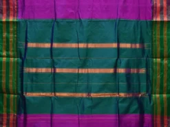 Purple Narayanpet Silk Handloom Plain Saree with Traditional Border Design No Blouse np0460