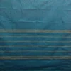 Teal Kanchipuram 80s Cotton Plain Saree with Peacock Border Design No Blouse k0650