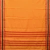 Yellow and Red Bamboo Cotton Plain Saree with Strips Pallu Design No Blouse bc0403